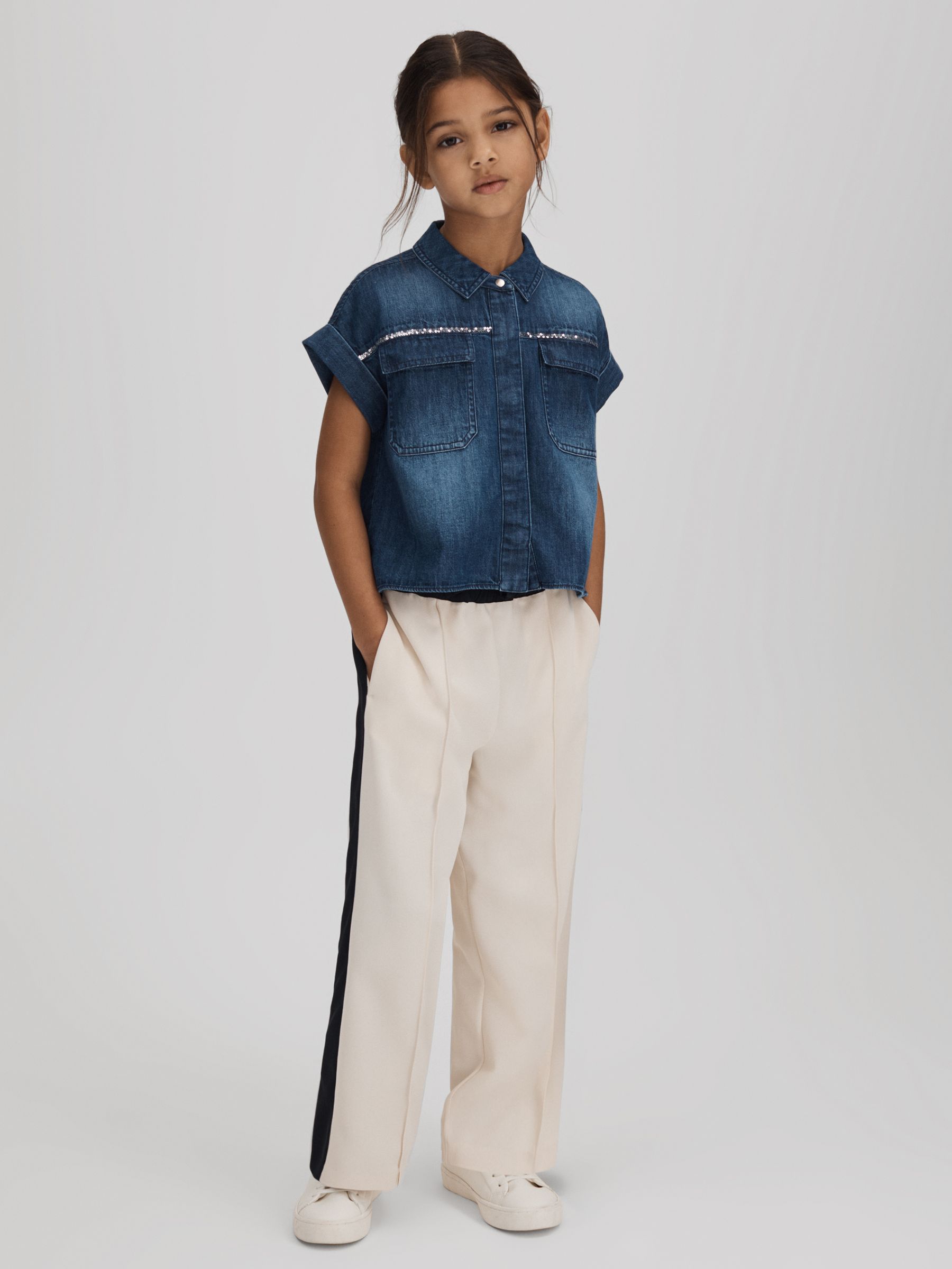 Reiss Sandie overhemd van denim met versiering