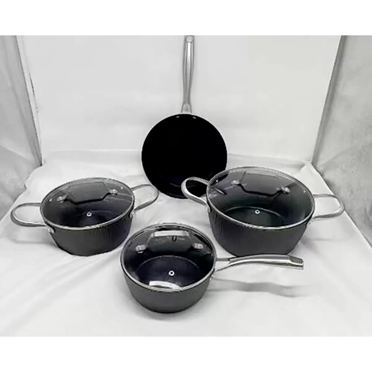 Kochtopfset James Wood schwarz,silber