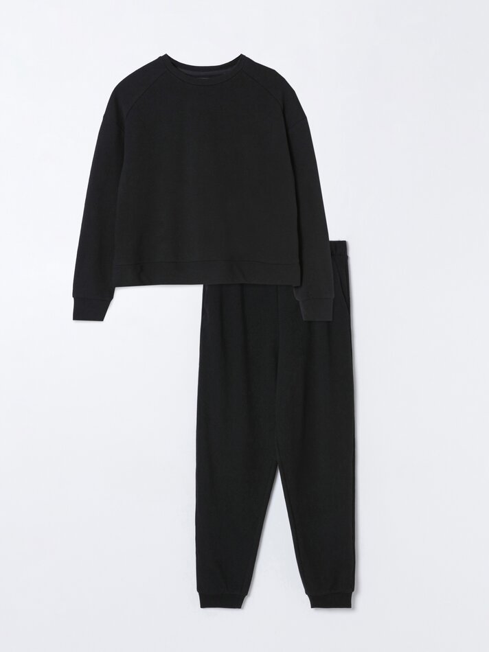 Conjunto básico de agasalho esportivo - Preto