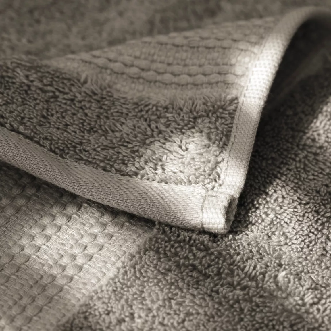 Serviette de bain coton bio (90 x 150 cm) Méline Gris argile