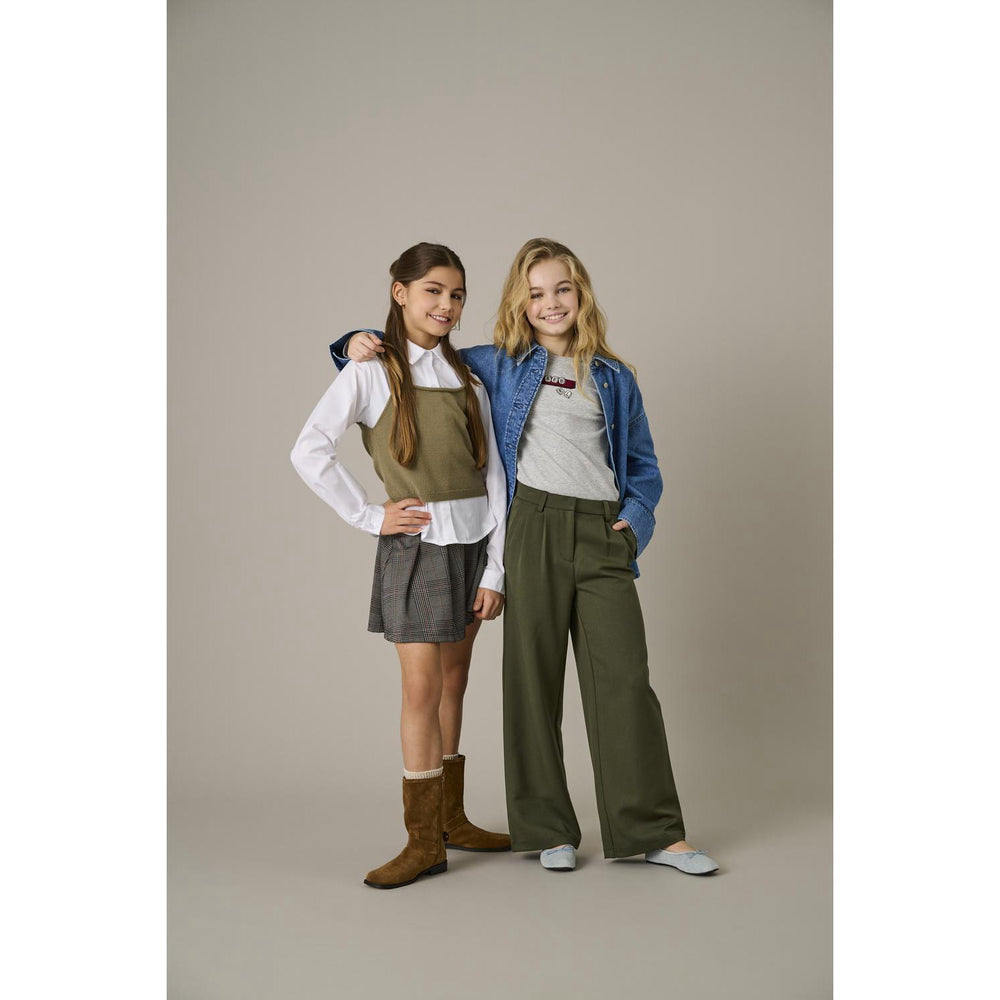 Køb kids ONLY Seal Brown Libra Checks Kogfine Pleat Nederdel Jrs