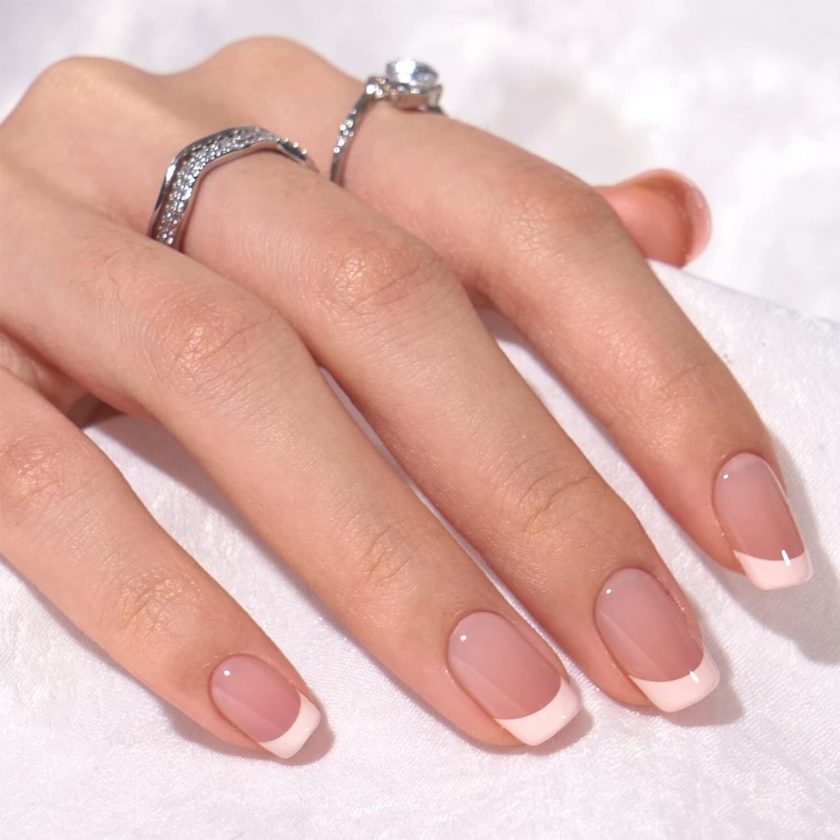 DIY Nails - Komplett sett for enkel påføring Rosa + Hvit