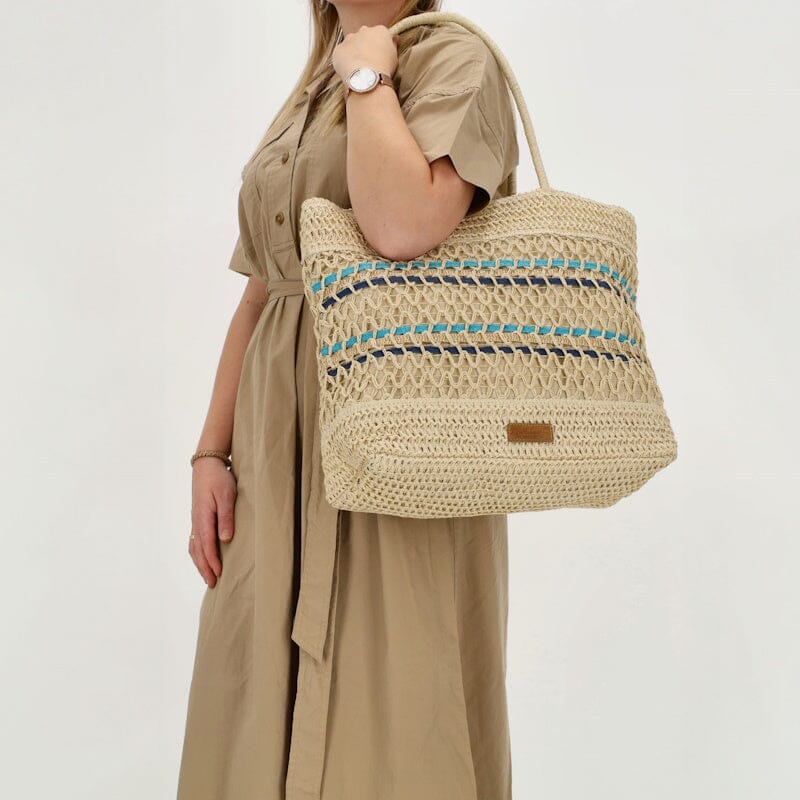 PE Florence Natural Live Shopper Licht Natuur Turquoise