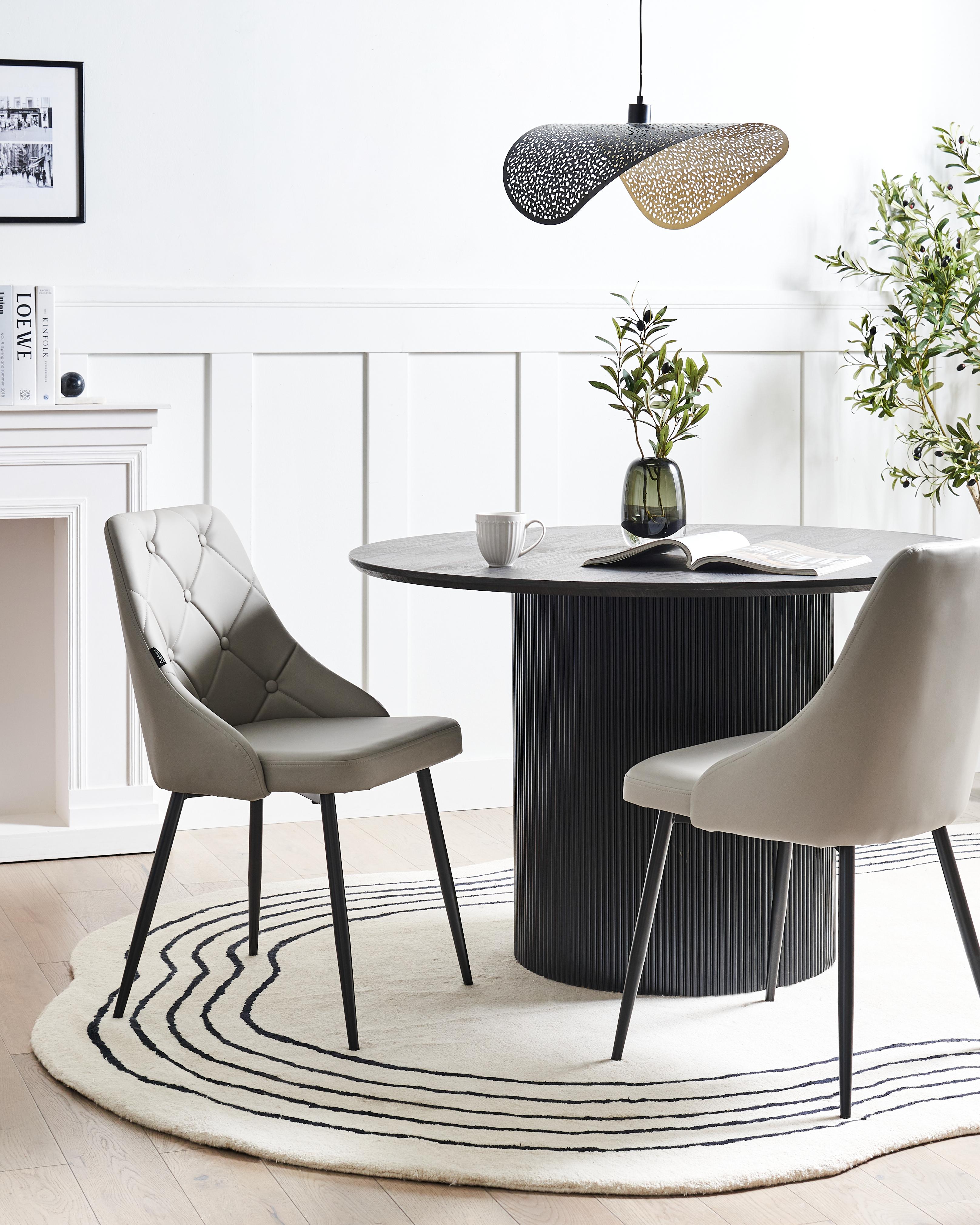 Set van 2 eetkamerstoelen VALERIE Kunstleer Lichtgrijs