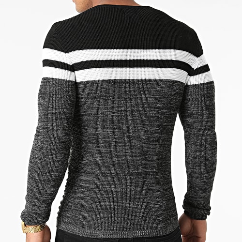Pull Tricolore 0076 Noir Blanc Gris