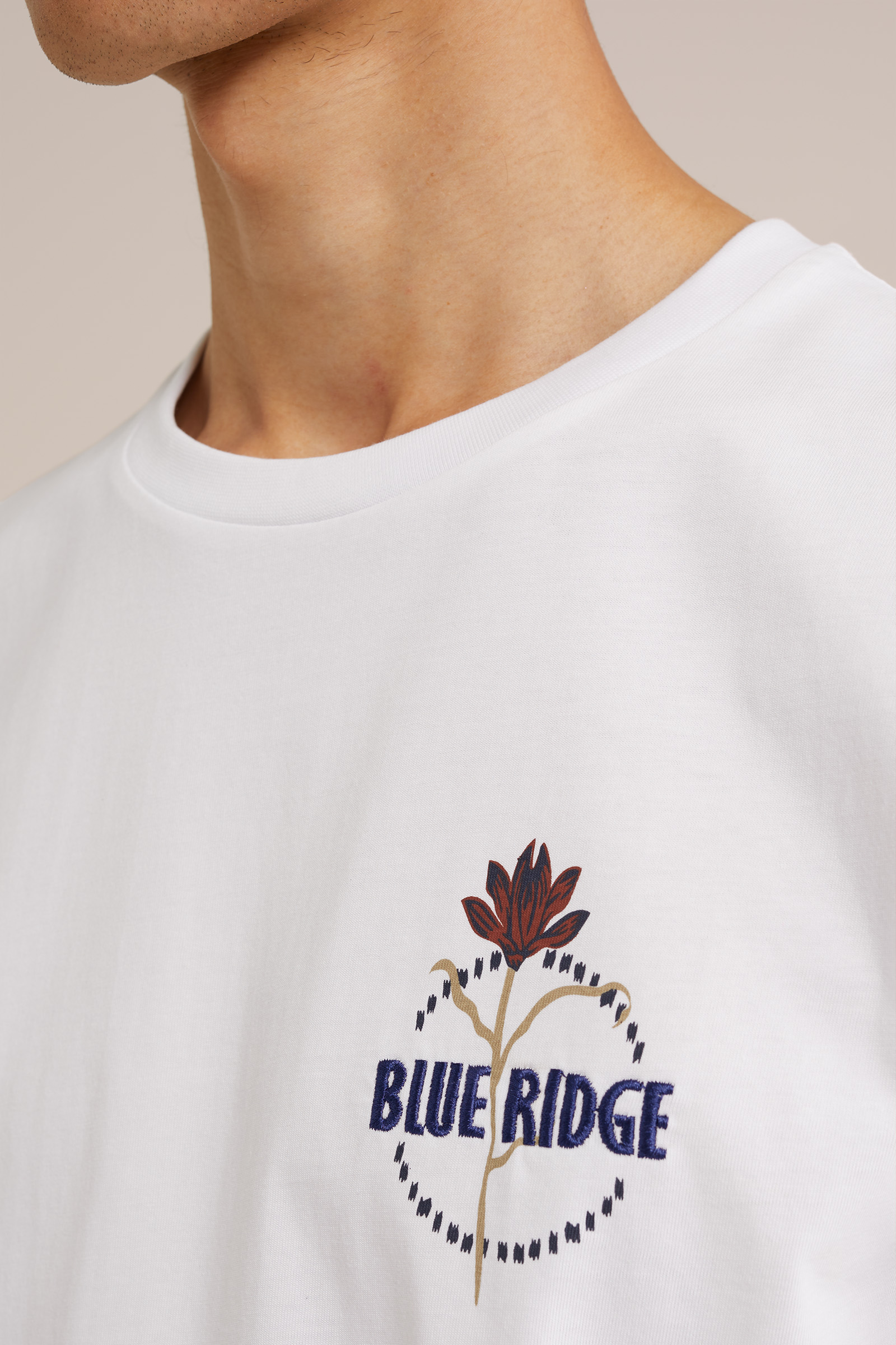 T-shirt met opdruk Blue Ridge Wit