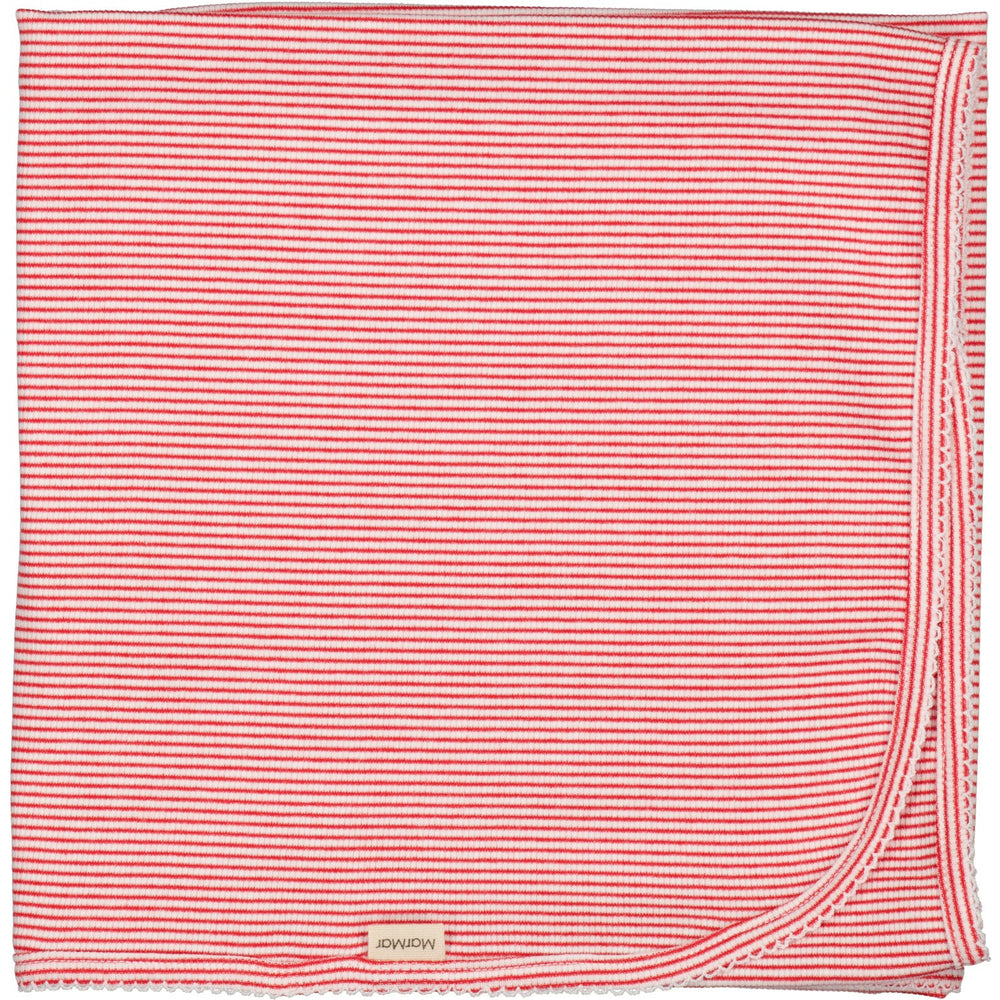 Køb MarMar New Born Modal Fine Rib Red Stripe Alida Babytæppe
