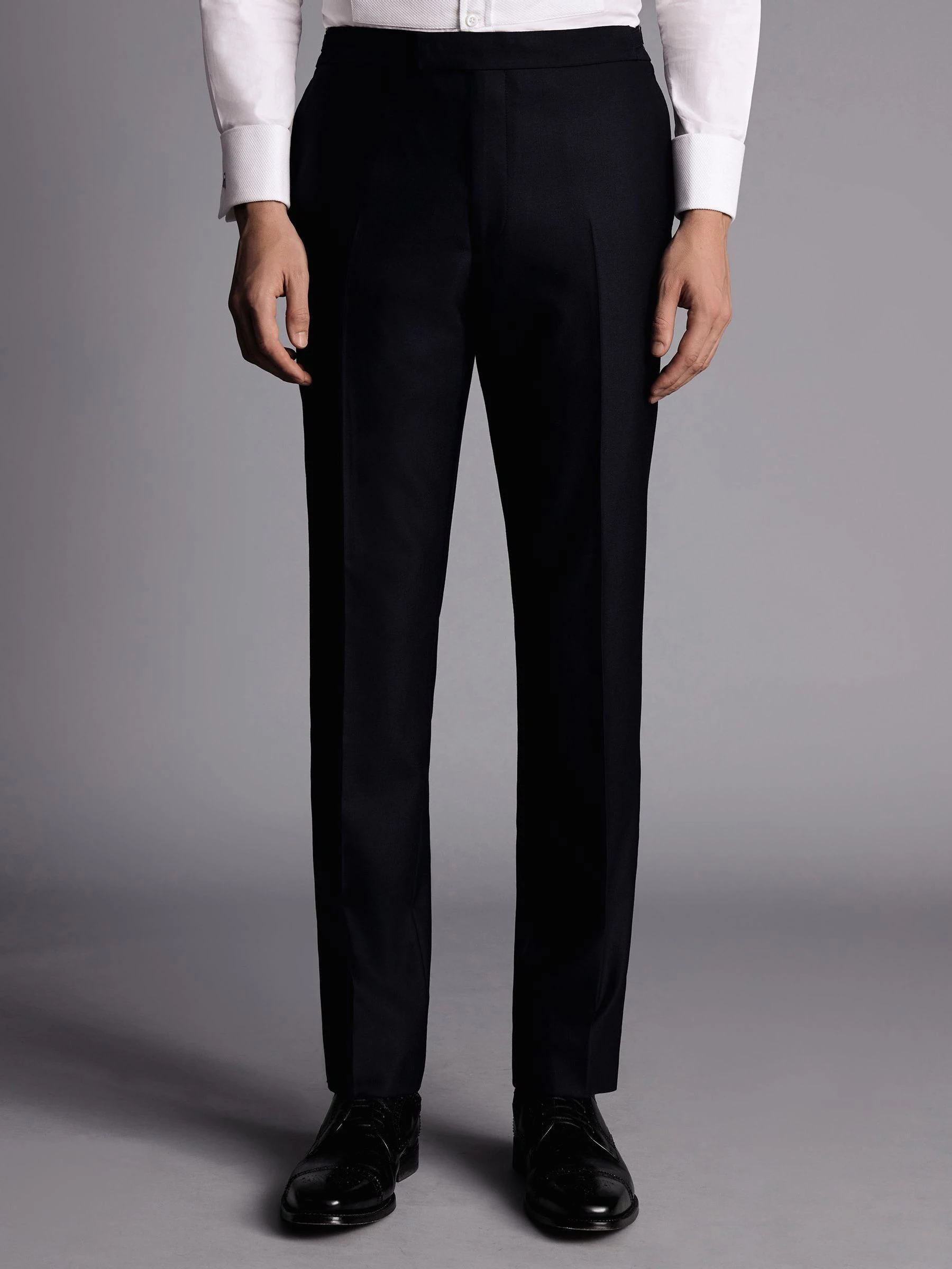 Zwart chroom - Charles Tyrwhitt slim-fit broek van dinerkostuum