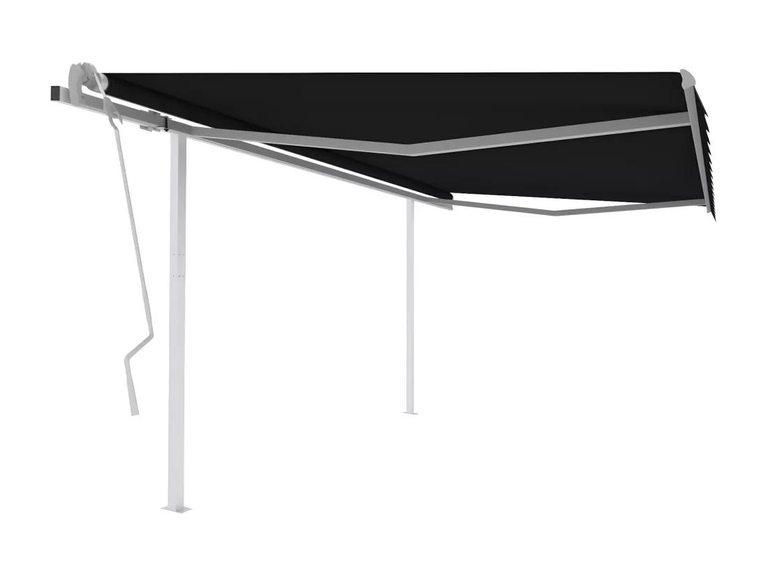 Auventanuel rétractable avec poteaux 4,5x3,5 Anthracite