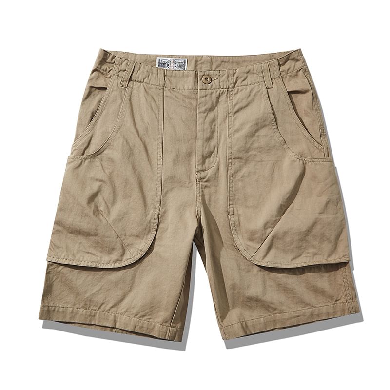 OKONKWO - Mid Rise Plain Panel Shorts