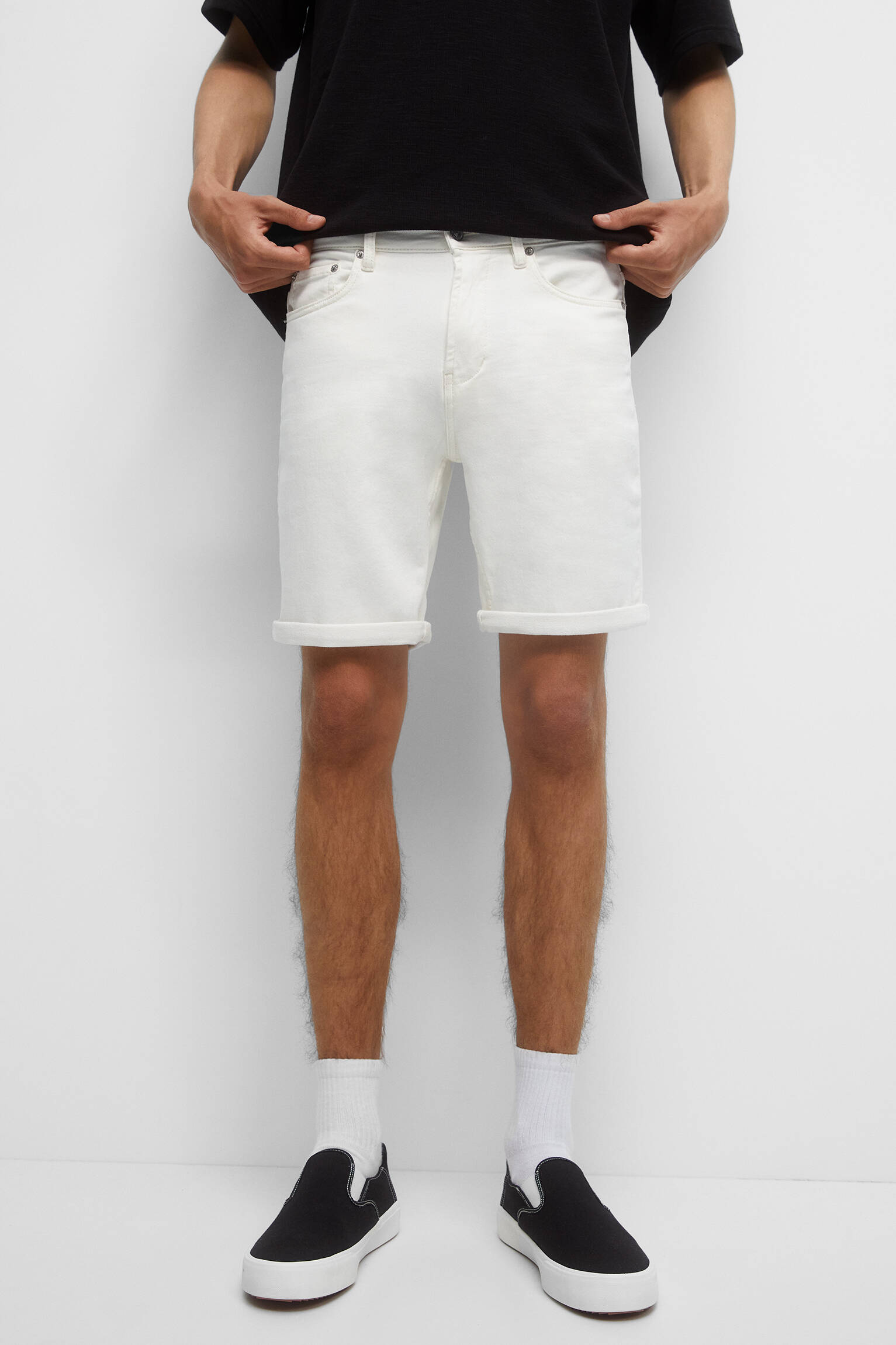 Bermuda jeans lavada - Crua