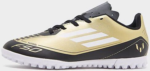 Adidas Perfor ce F50 Club Messi voetbalschoenen metallic goud wit zwart Imitatieleer 37 1 3