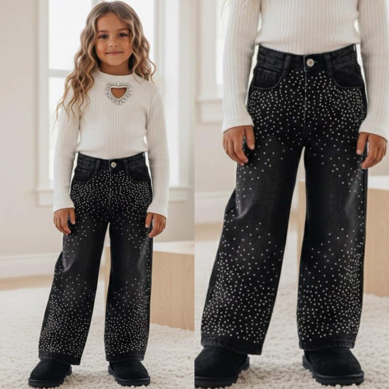 Starry night denim - zwart