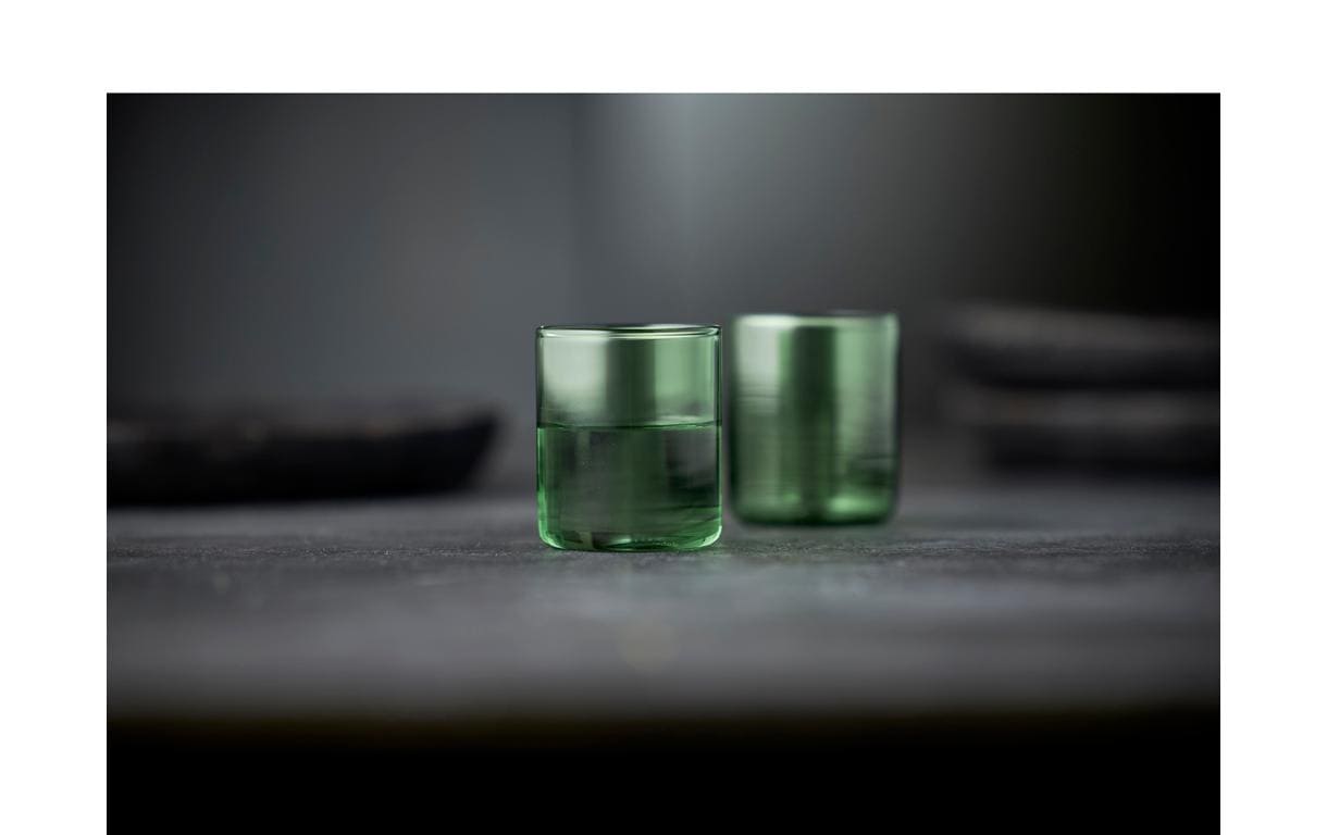 Schnapsglas Torino Grün, 2 Stück, 5.5 clFarbige Gläser für das tägliche Konsumieren von Ingwer-Shots bis hin zu starken Espresso-Shots von