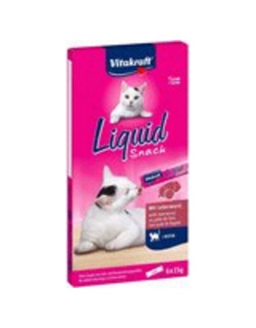 Vitakraft Liquid Snack Met Biotine - Kattensnack - Leverworst 6x15 g