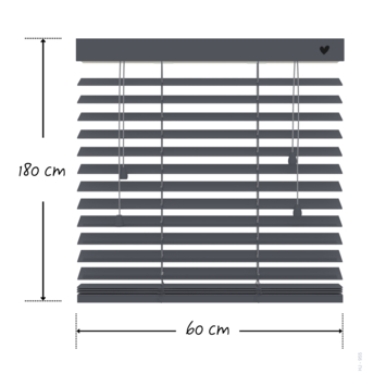 vtwonen houten jaloezie 50 mm basalt (kleurnr. 955) 60x180 cm (bxh)