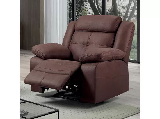 FABARES - Fauteuil Relax Manuel Chocolat