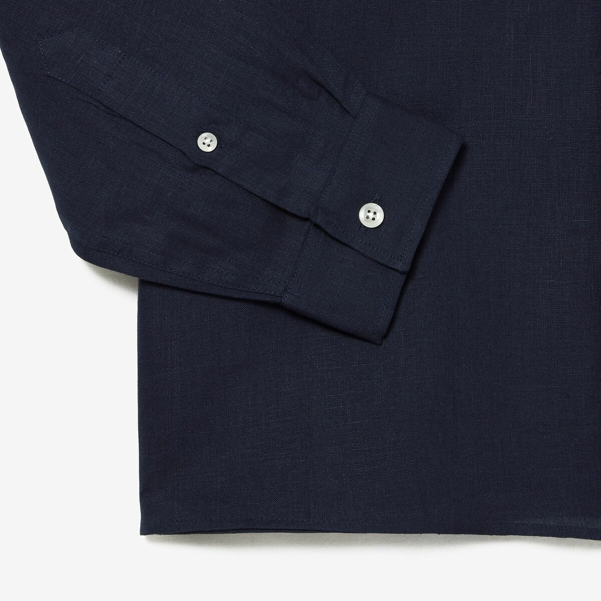 LACOSTE<br>Camisa de linho, corte regular