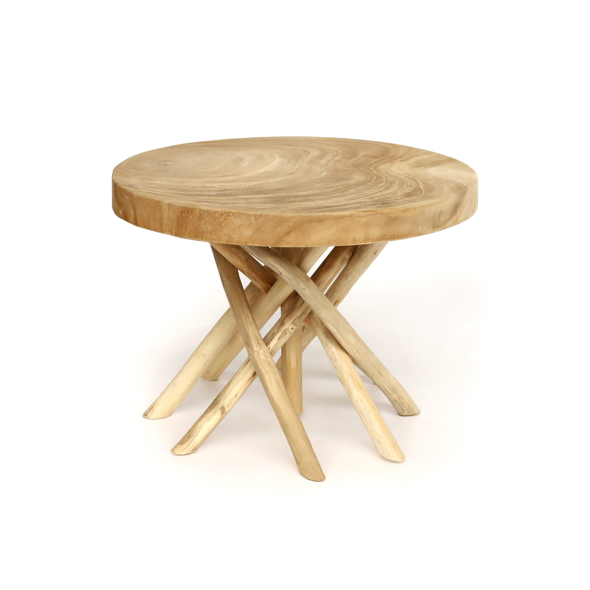 Beistelltisch 'Stral', Suarholz, Ø 60-70 cm, H 50 cm von fischer's lagerhaus