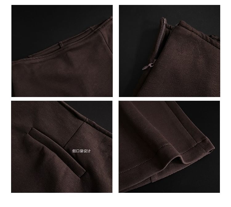 Shira - Mid-rise effen rok met overlay en uitlopende broek
