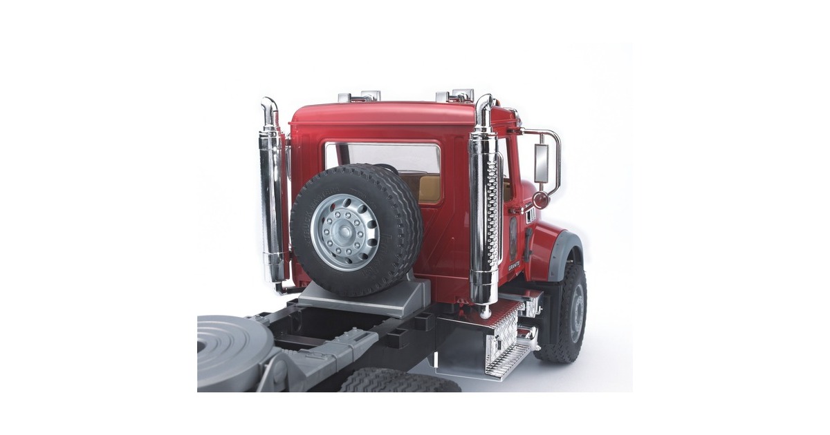 bruderMACK Granite truck met dieplader en JCB 4CX Modelvoertuig  (02813)