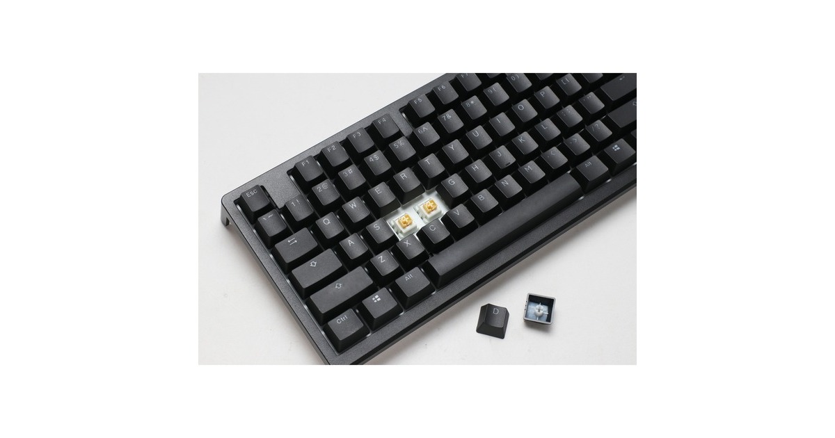 DuckyZero 6108 Classic Black, gaming toetsenbord  (Zwart/wit, US lay-out, Cherry MX2A Blue, RGB leds, Double-shot PBT, hot swap, 2.4GHz | Bluetooth | USB-C)
