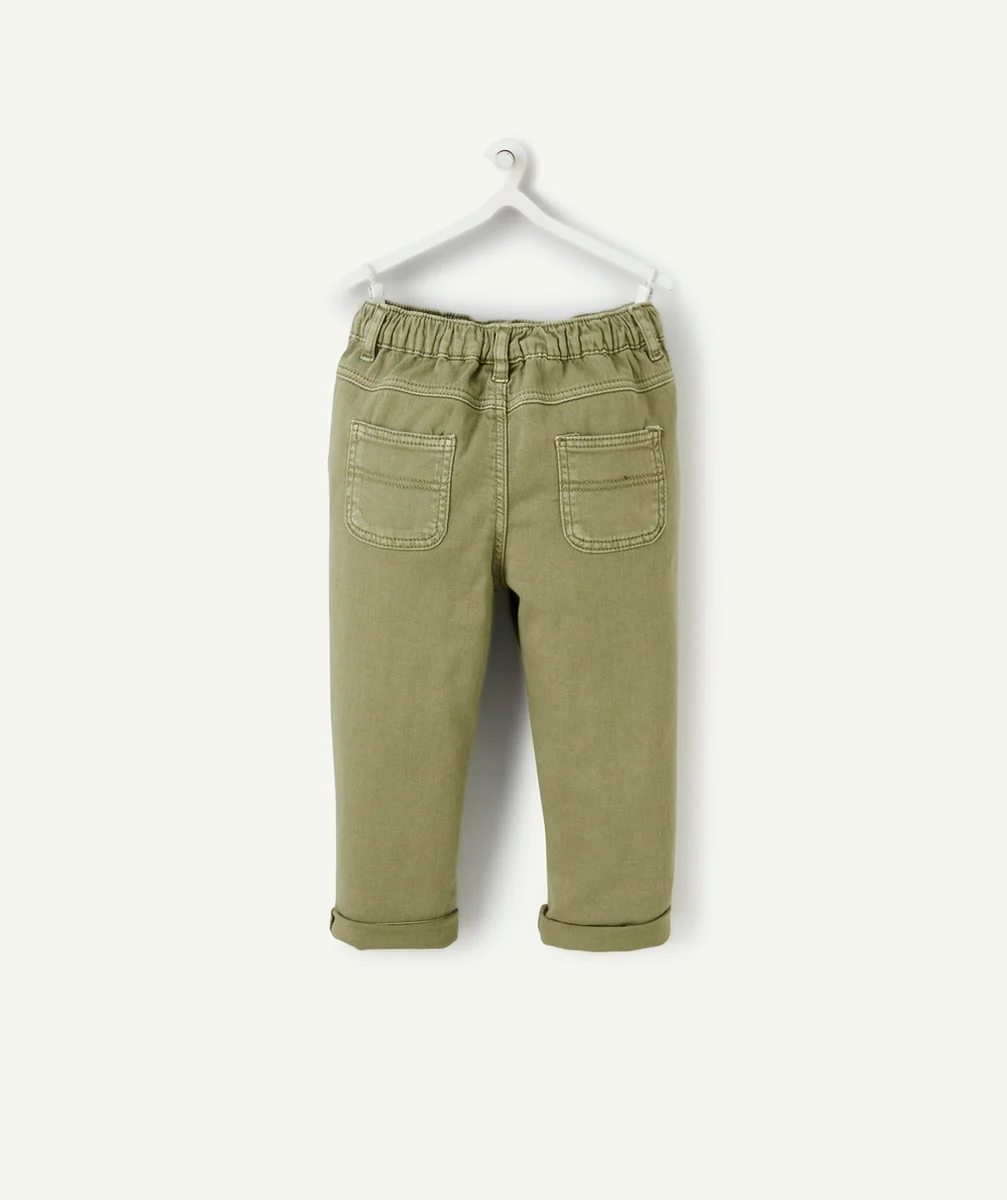 PANTALON RELAX BÉBÉ GARÇON KAKI AVEC REVERS