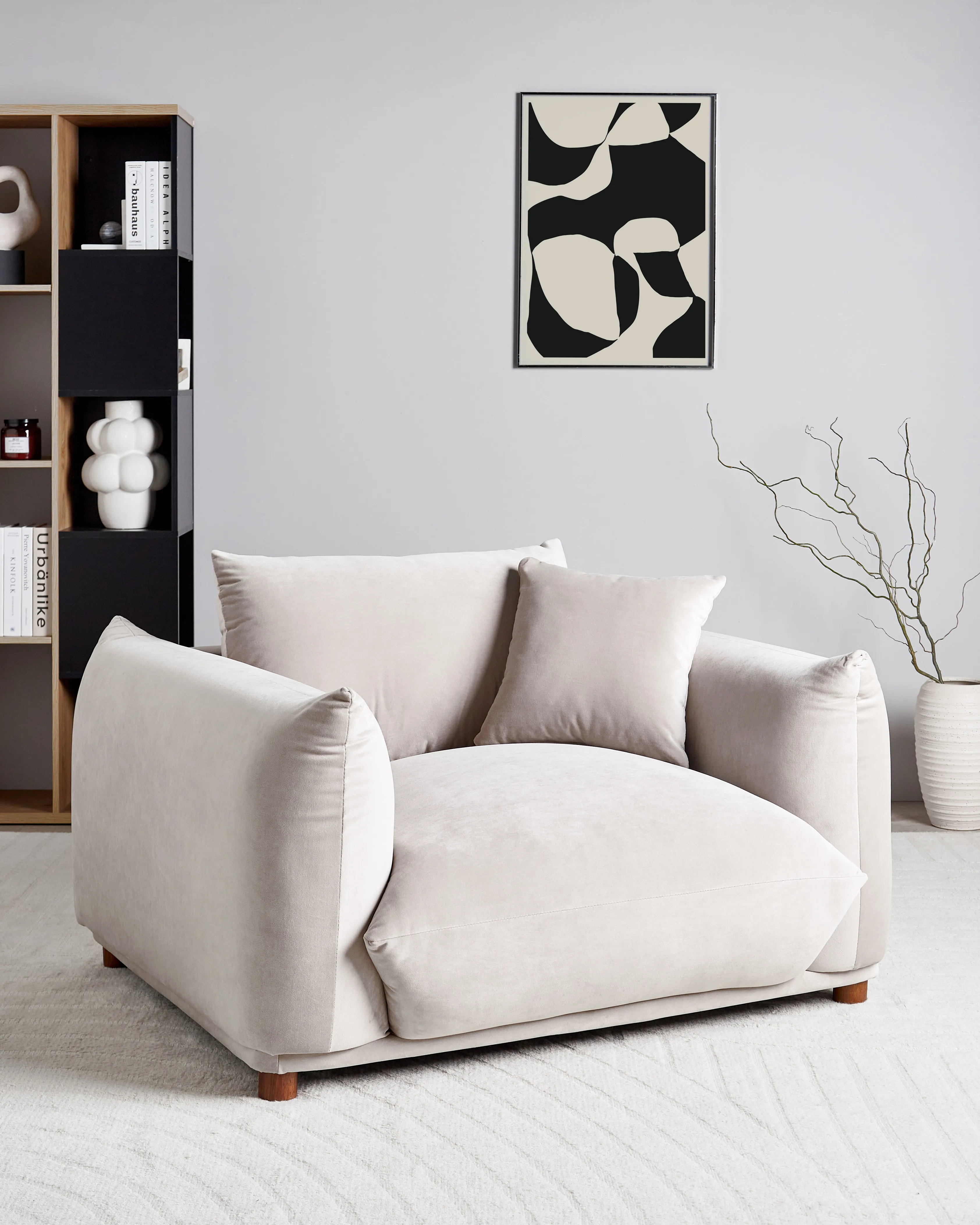 Fauteuil LUVOS Fluweel Taupe