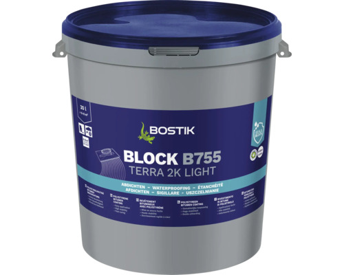 Bostik BLOCK B755 TERRA 2K Lichte Bitumen Dikke Coating 30 l