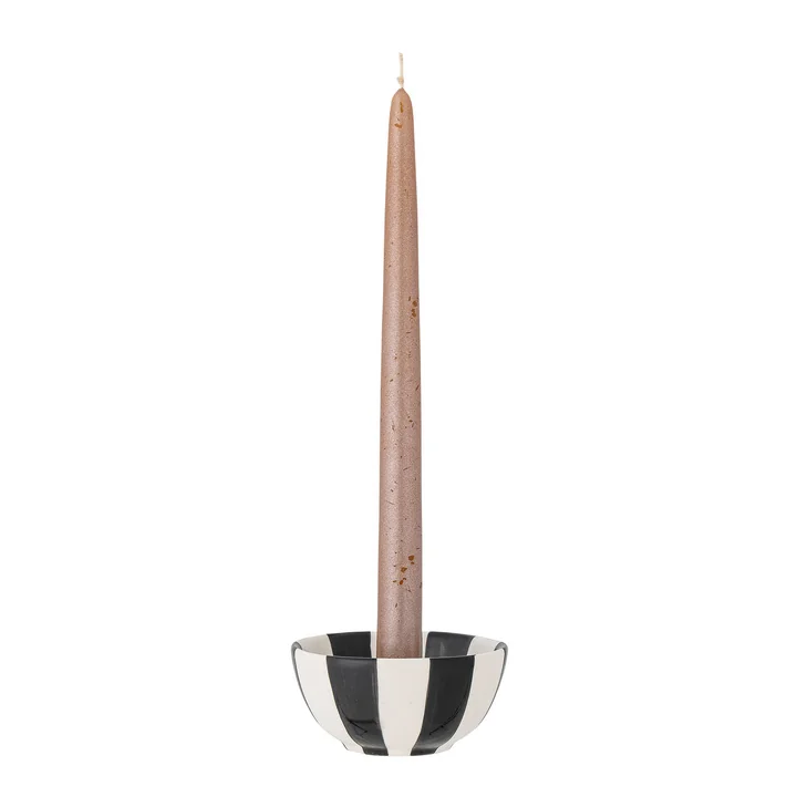 Bloomingville - Eja Kerzenhalter, H 17 cm, schwarz / weiss