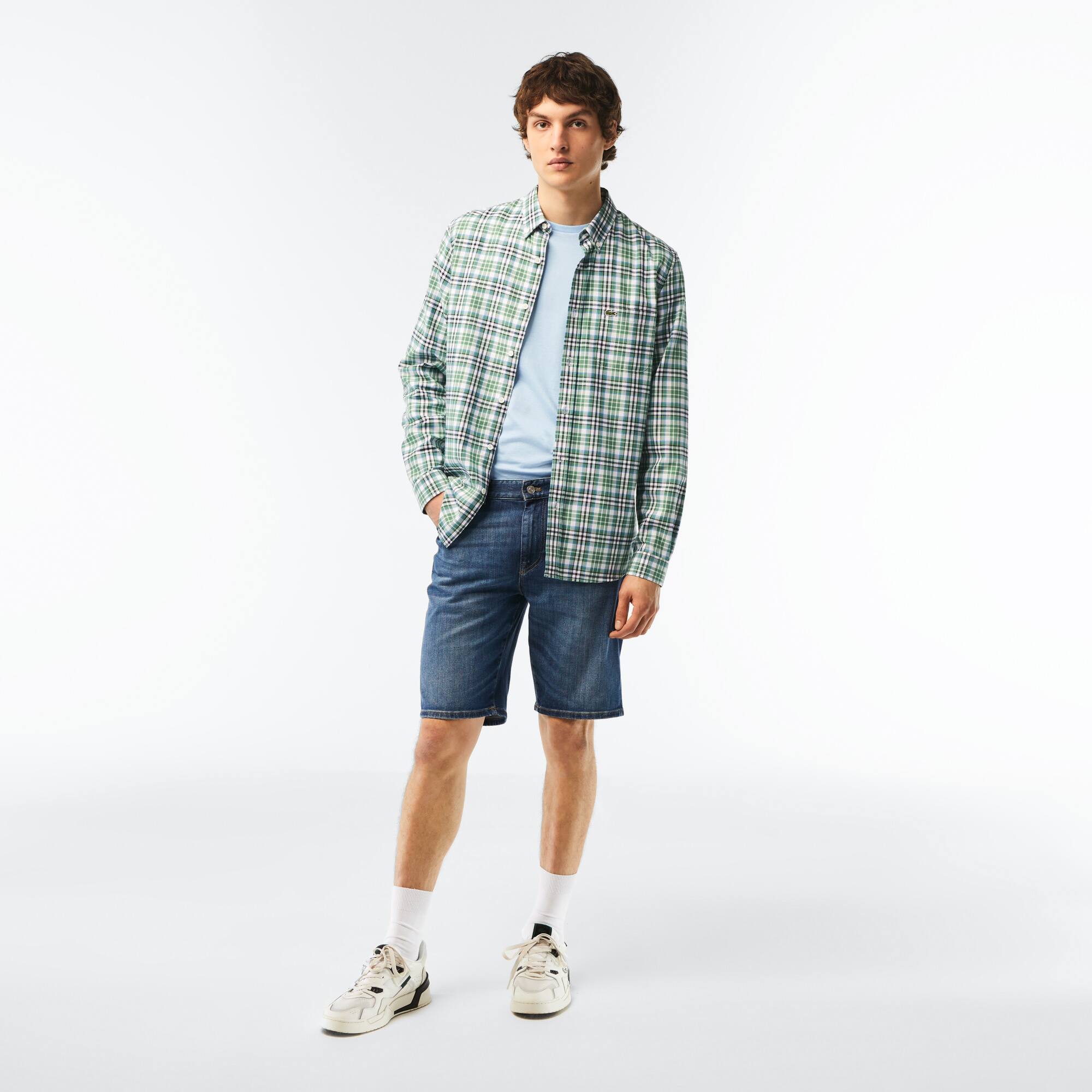 Slim Fit Herren-Bermudas aus Baumwolle mit Stretch Bermudas - Blau - Lacoste - Herren