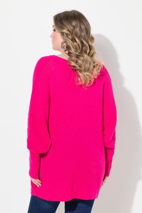 Pullover, Poncho-Look, V-Ausschnitt
