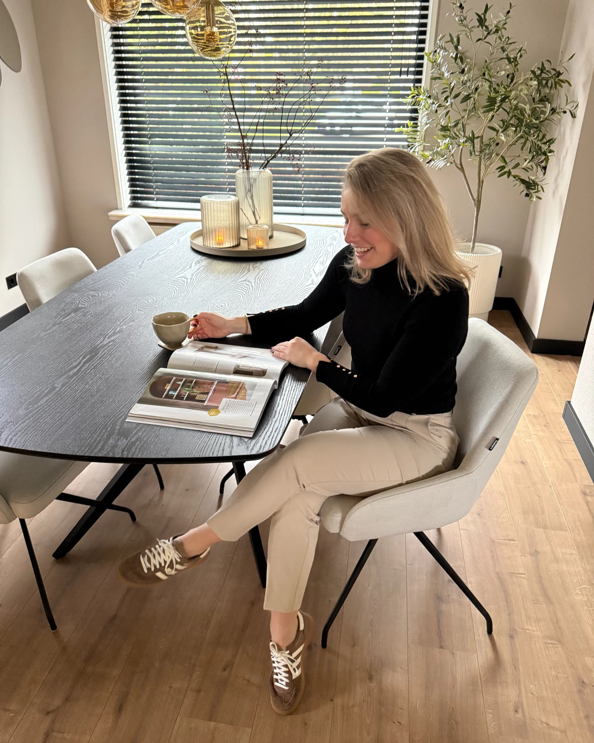 Set van 2 eetkamerstoelen draaibaar JENNER Stof Gebroken wit
