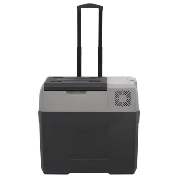 vidaXL Kjøleboks med hjul og adapter svart og grå 40 L polypropylen