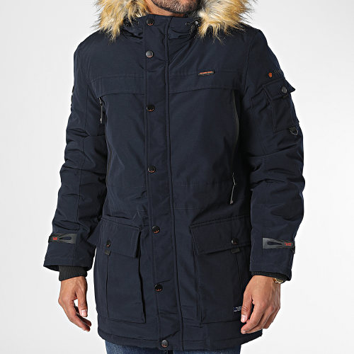 Parka Fourrure Leeland Bleu Marine