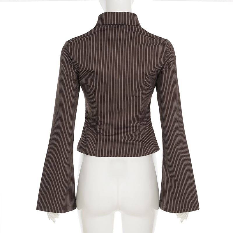 BrickBlack - Gestreept slim fit overhemd met lange mouwen