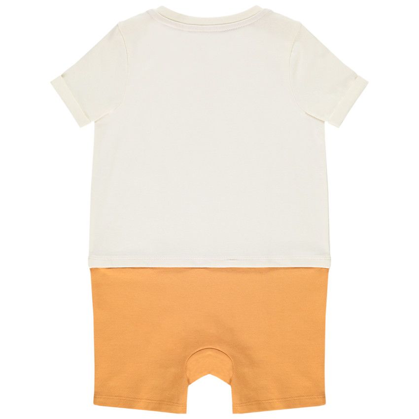 Combinaison courte avec poche fantaisie pour bébé garçon - Ecru