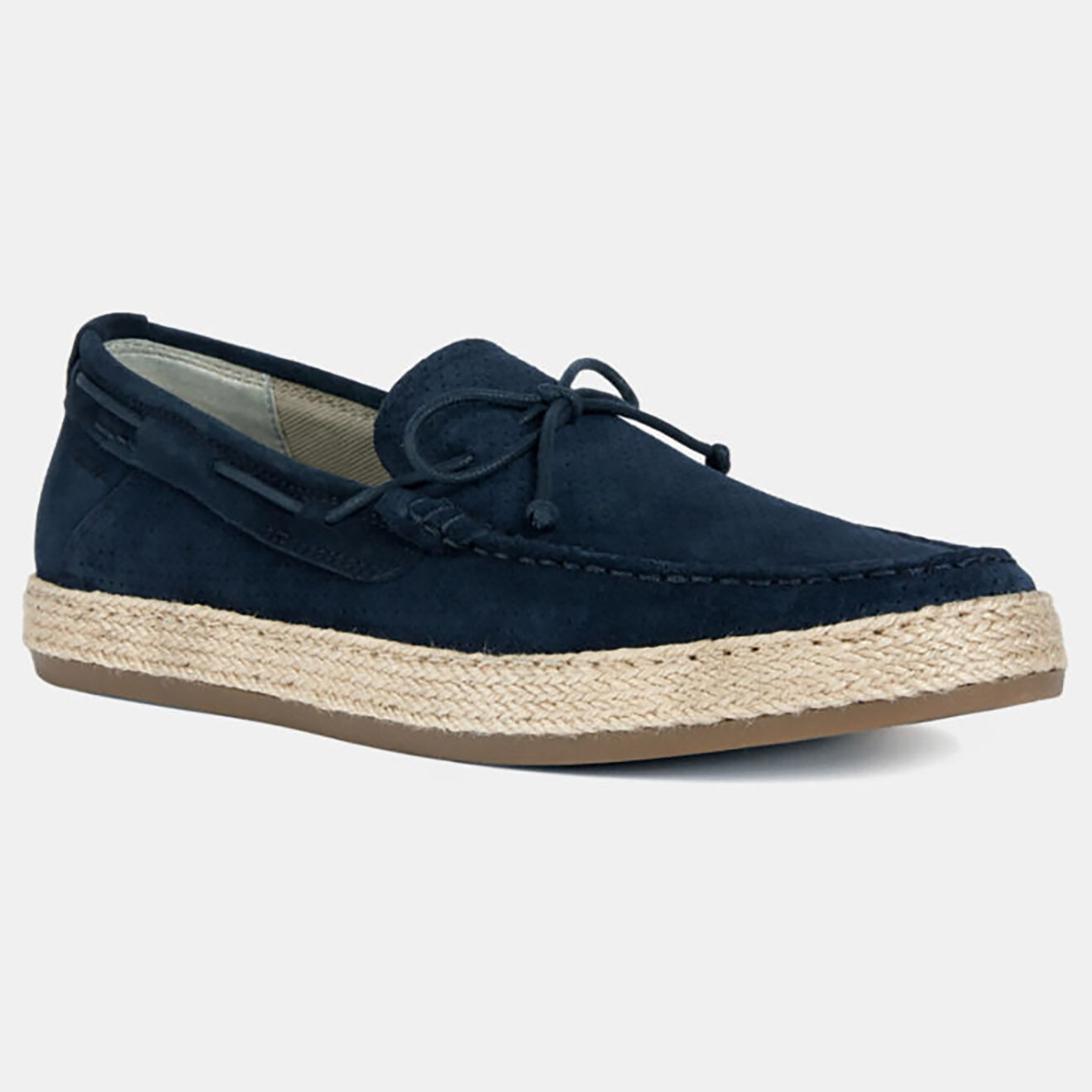 Geox Mocassins en Velours de Cuir Pantelleria bleu marine