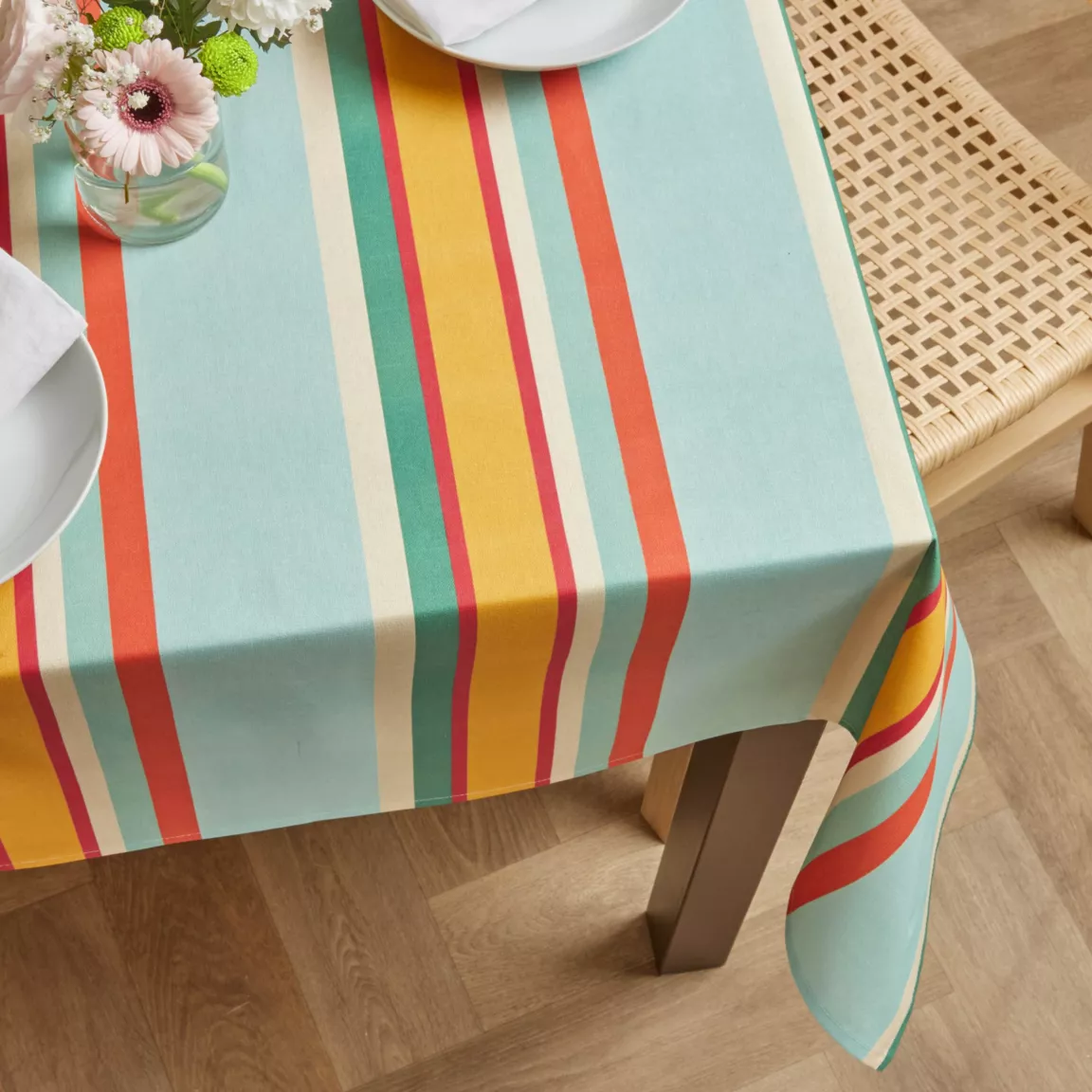 Nappe rectangulaire coton enduit (150 x 250 cm) Cervione Multicolore
