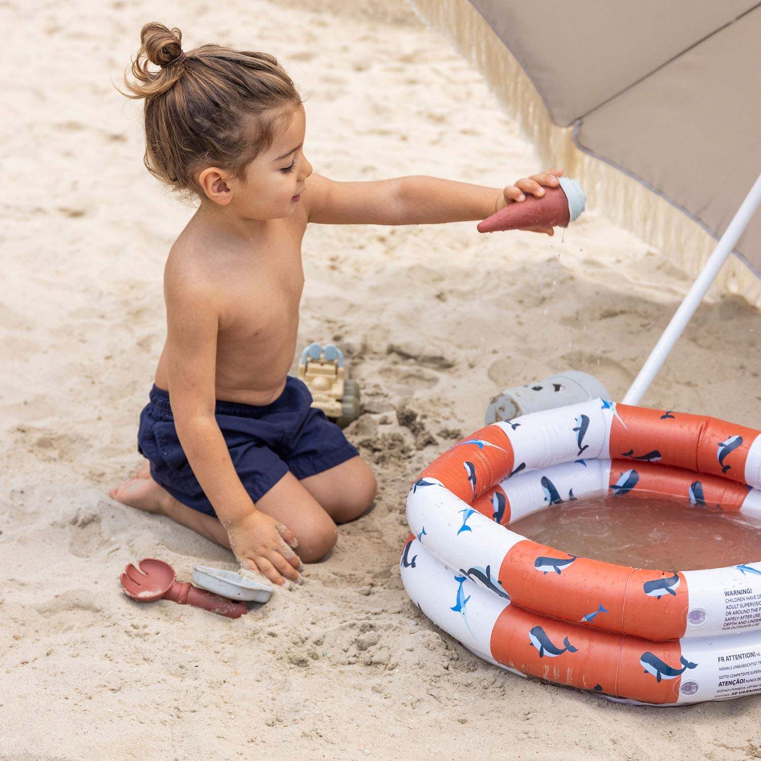 Swim Essentials Baby Zwembad Rood-Wit Walvis, 60cm