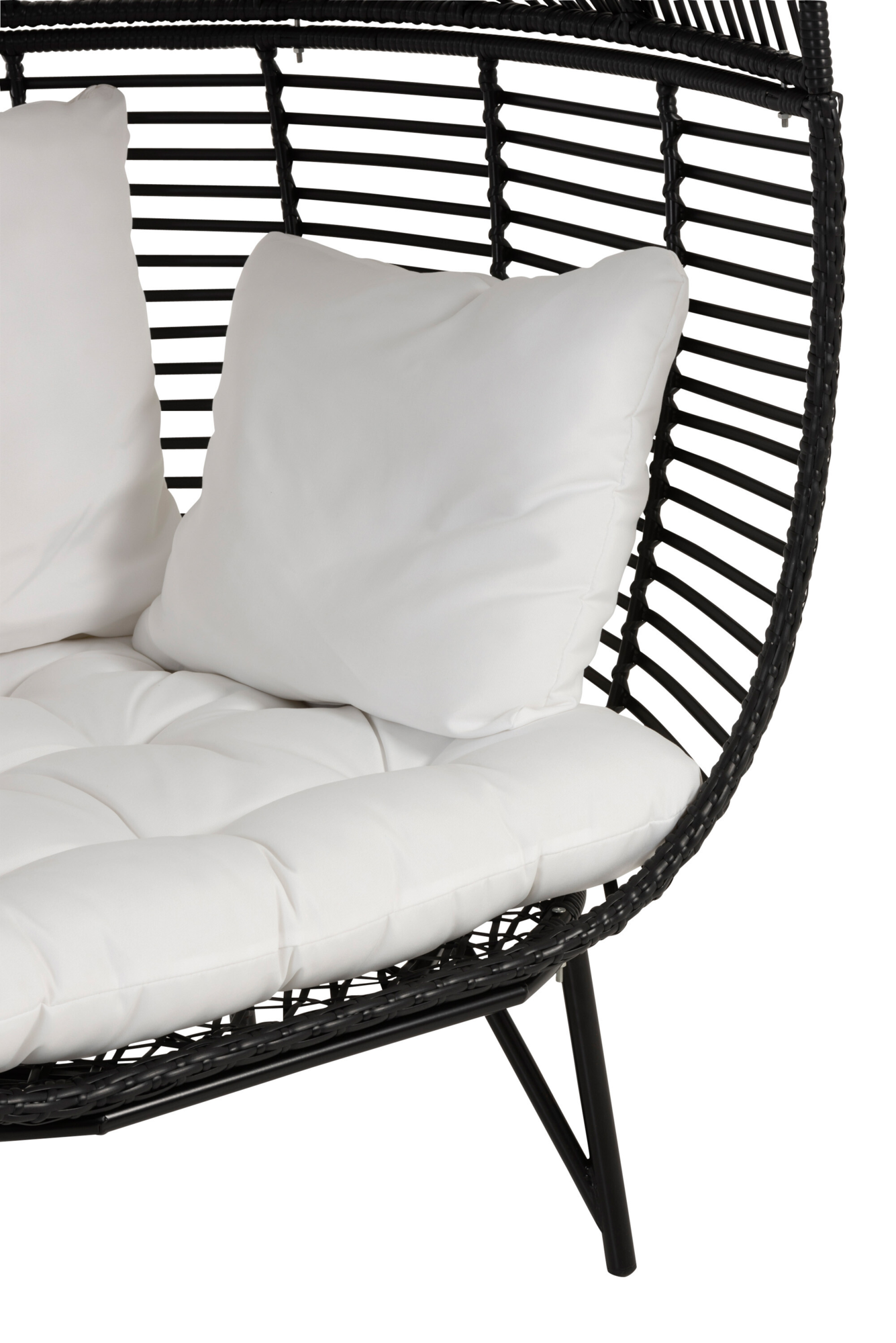 Fauteuil Ovaal staal zwart/wit