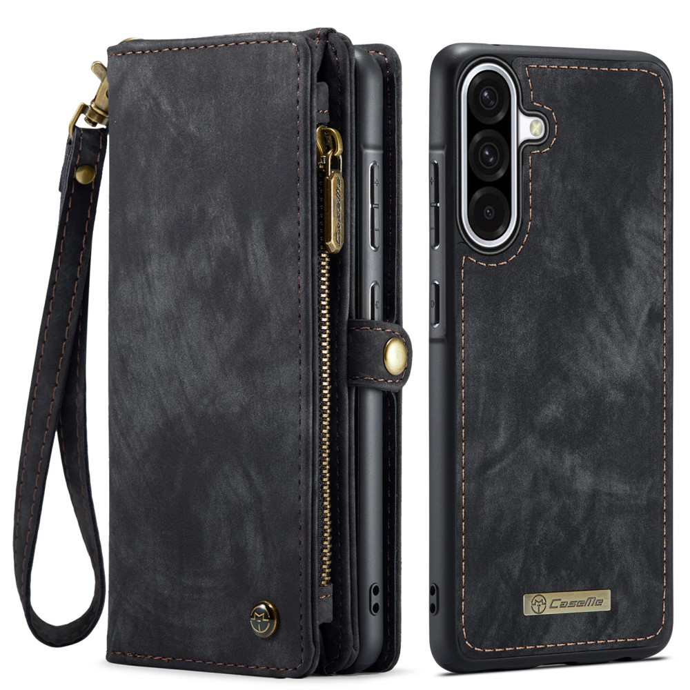 Samsung Galaxy A56 2in1 Leder Tasche   Magnet Hardcase Karten Etui - Schwarz