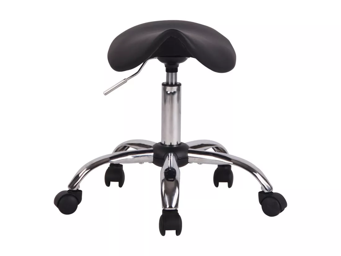 Tabouret - Similicuir & Métal chromé - Noir - Augsburg