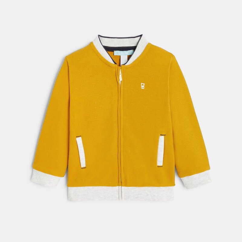 Teddy zippé en molleton doux jaune bébé garçon Jaune