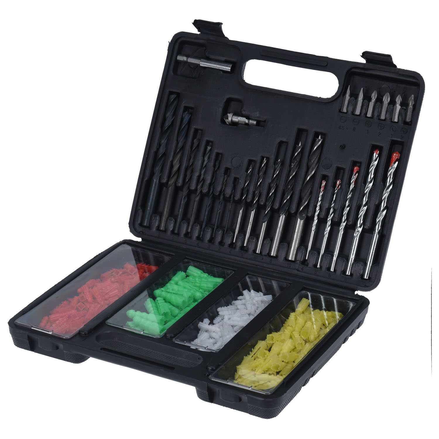 Bohrer und Dübel-Set aus Metall/Kunststoff 300teilig