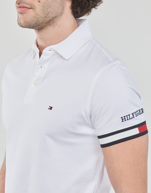 Tommy Hilfiger - FLAG CUFF SLEEVE LOGO SLIM FIT - Blanc
