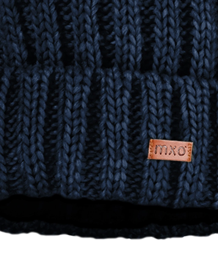 Strickmütze POMPON RIB in navy