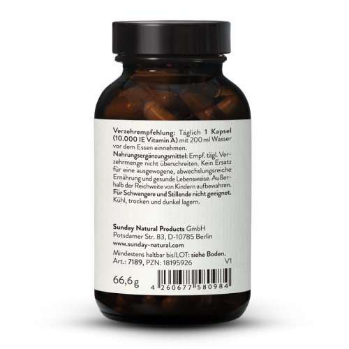 Sunday Natural Products  VITAMIN A 10.000 IE HOCHDOSIERT