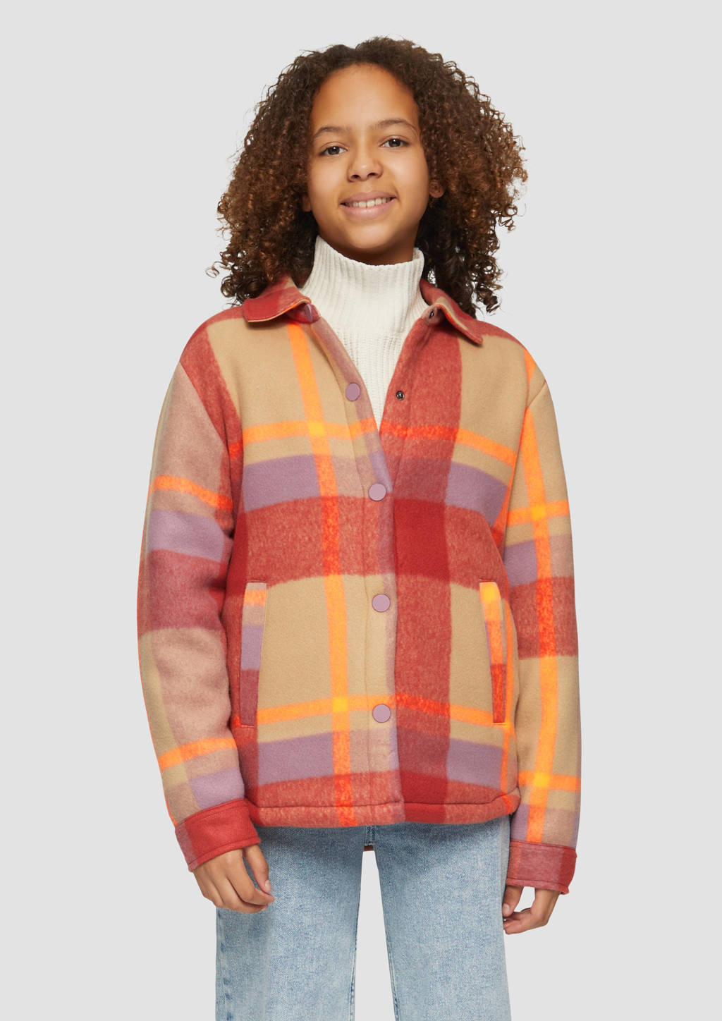 s.Oliver geruit vest bruin/oranje/lila