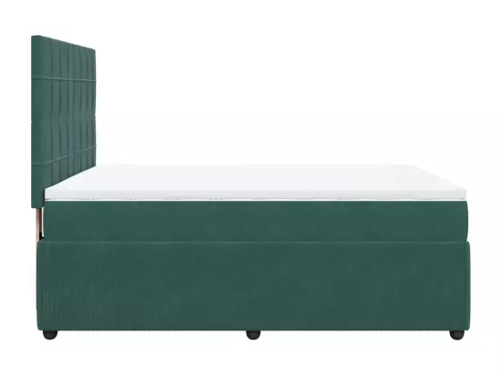 Sommier à lattes de lit et matelas Vert foncé 140x190cm Velours